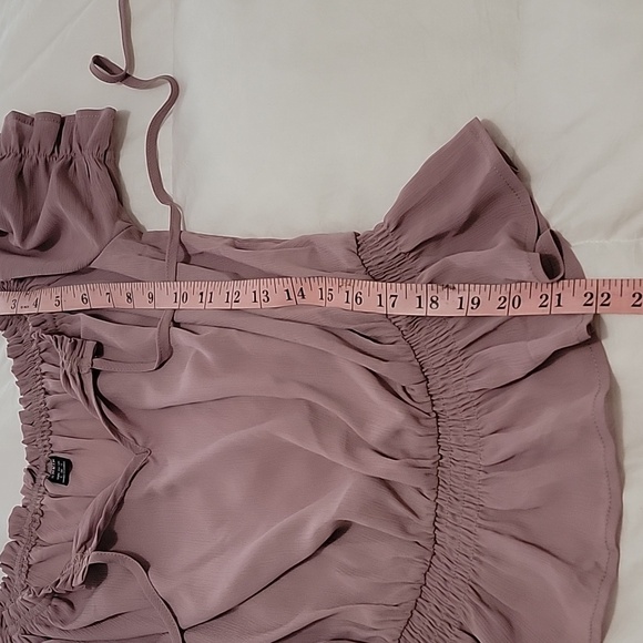 Shein Off Shoulder Tie Front Ruffle Hem Blouse NWOT - Picture 6 of 12